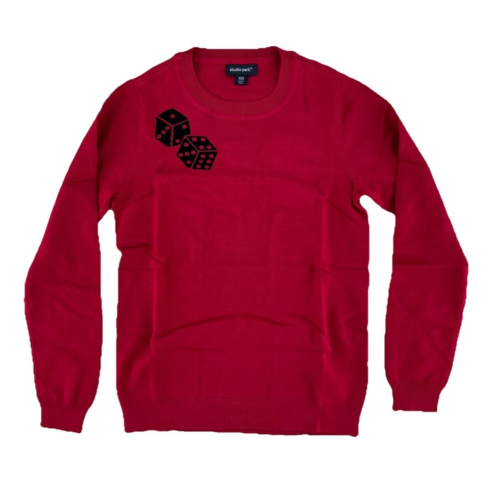 Studio Park X‎ Alberti Popaj Icon Sweater XXS Dice Gambling Vegas Red